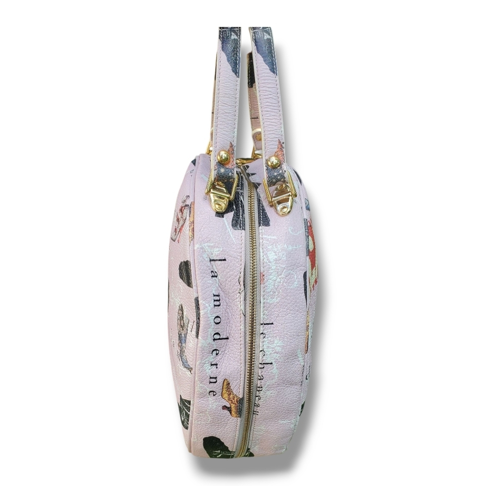 MASSIMO TRULLI Limited-Edition Pink Leather Canteen Crossbody Tote - Picture 12 of 17